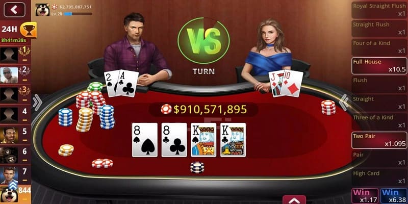 Mô tả app chơi Poker ăn tiền